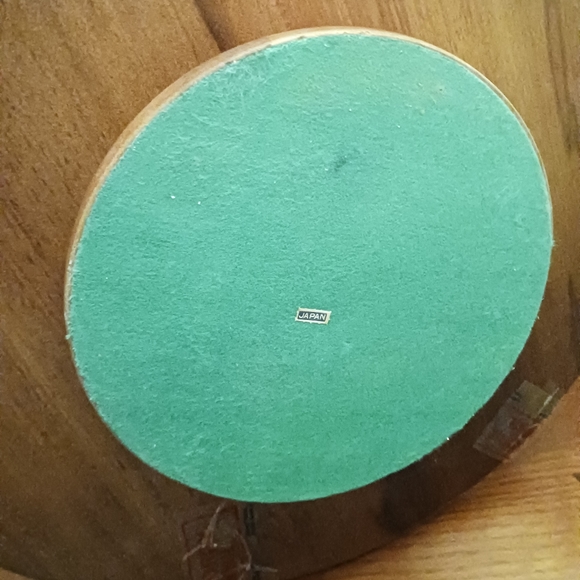 πͺ΅HIGHEND Japan Made Lazy Susan Serving Tray Vintage Heavy Wood&Glass Turnstile. - Picture 3 of 8